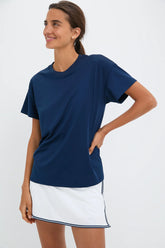 Navy Short Sleeve Performance Jersey Ryan Boyfriend Tee